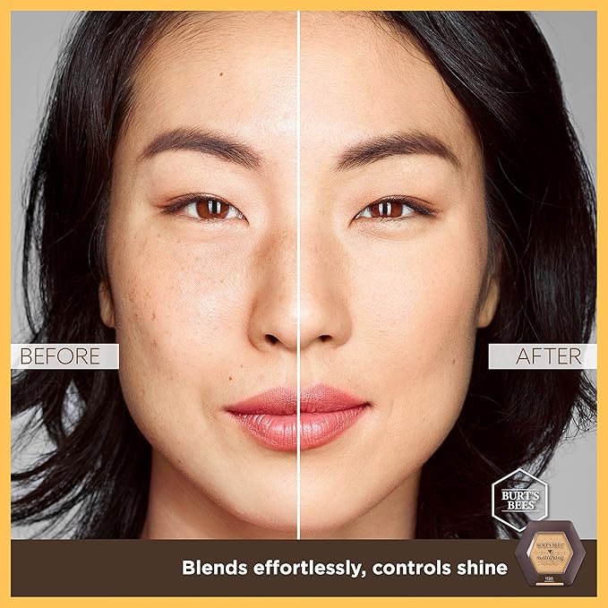 Burts Bees 100% Natural Mattifying Powder Foundation, Nutmeg - 0.3 Ounce (Pack of 2)-Velvo Beauty