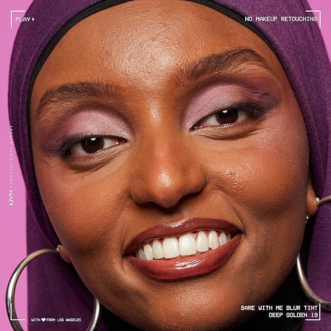 NYX PROFESSIONAL MAKEUP Bare With Me Blur Skin Tint Foundation Make Up with Matcha, Glycerin & Niacinamide - Deep Golden-Velvo Beauty