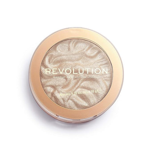 Revolution Beauty, Reloaded Pressed Powder Highlighter, Intensely Pigmented for a High Impact Dewy Finish, Just My Type, 0.22 Oz.-Velvo Beauty
