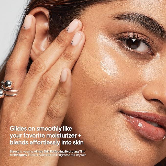 Almay Hydrating Liquid Foundation Tint, Lightweight with Light Coverage, Naturally Dewy Finish, Hypoallergenic, Dermatologist TestedFragrance Free, 160 Mahogany, 0.94 fl oz.-Velvo Beauty