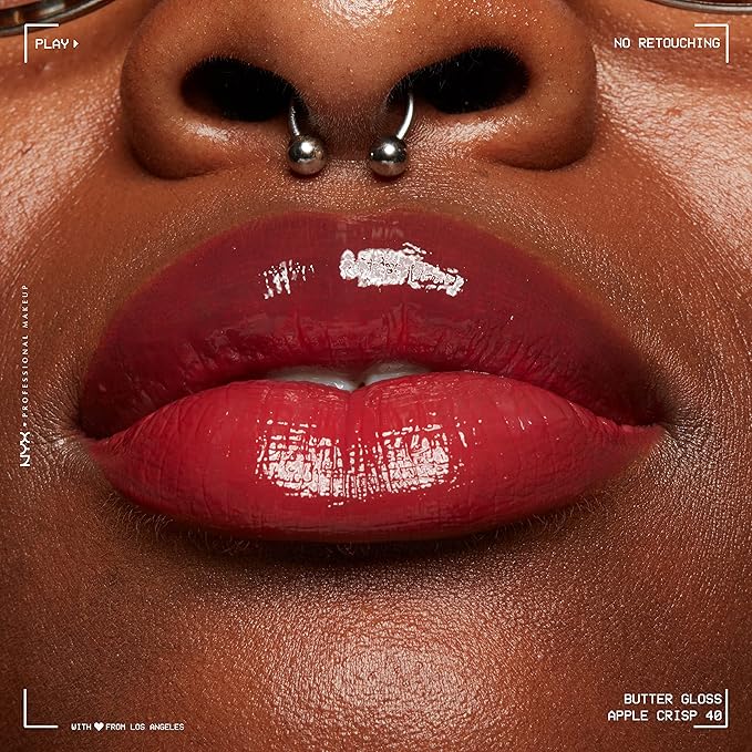 NYX PROFESSIONAL MAKEUP Butter Gloss, Non-Sticky Lip Gloss - Apple Crisp (Modern Red)-Velvo Beauty