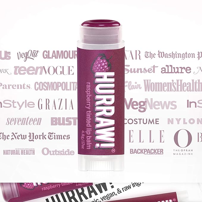 Hurraw! Raspberry Tinted Lip Balm, 2 Pack: (Sheer Berry Tint) Organic, Certified Vegan, Cruelty and Gluten Free. Non-GMO, 100% Natural Ingredients. Bee, Shea, Soy and Palm Free. Made in USA-Velvo Beauty