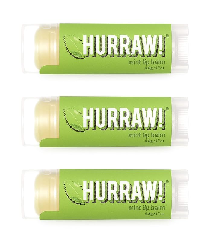 Hurraw! Mint Lip Balm, 3 Pack: Organic, Certified Vegan, Cruelty and Gluten Free. Non-GMO, 100% Natural Ingredients. Bee, Shea, Soy and Palm Free. Made in USA-Velvo Beauty