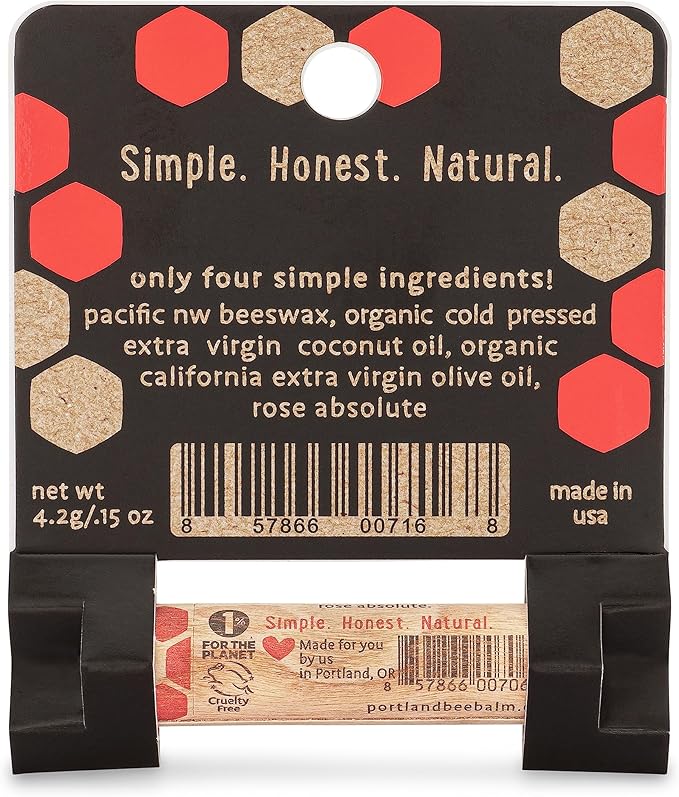 Portland Bee Balm All Natural Handmade Beeswax Based Lip Balm, Rose Garden 1 Count-Velvo Beauty