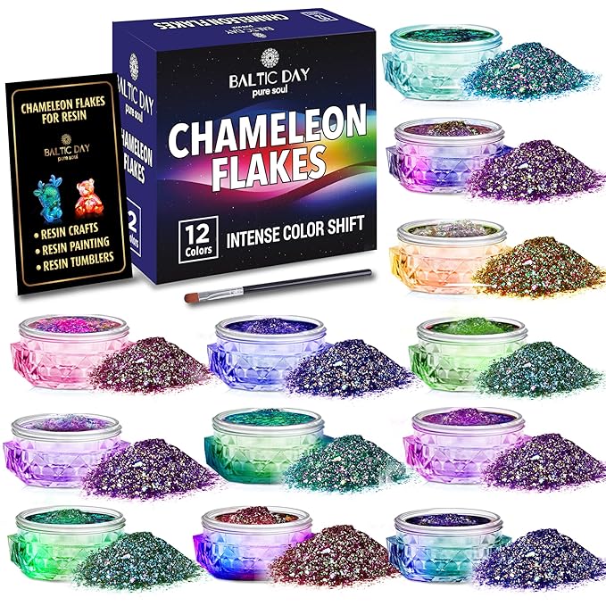 Chameleon Flakes & Chameleon Aurora Opal Flakes - Chameleon Flakes for Resin, Nails - Chameleon Mica Powder for Epoxy Resin, Paint-Velvo Beauty