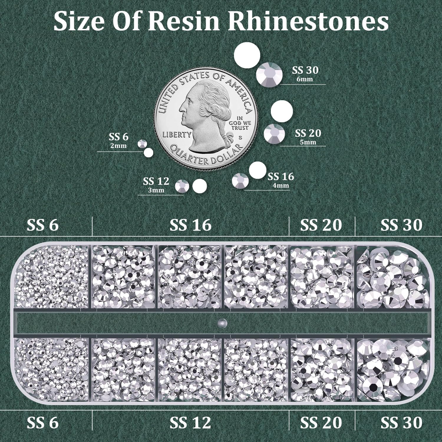 Resin Rhinestones for Crafting with B7000 Jewelry Glue, 1 Box Silver Flatback Crystals with 3Pcs 10ml Glue for Bedazzling Crafts DIY Nail Art Makeup，Non Hotfix Gems for Clothing Shoes-Velvo Beauty