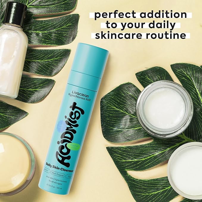 Hypochlorous Acid Spray for Face & Body - Helps Reduce Redness and Breakouts - Travel Size Hypochlorous Spray, Multi-Purpose Topical Facial Skin Repair, pH-Balancing Toner - TSA, Livaclean-Velvo Beauty
