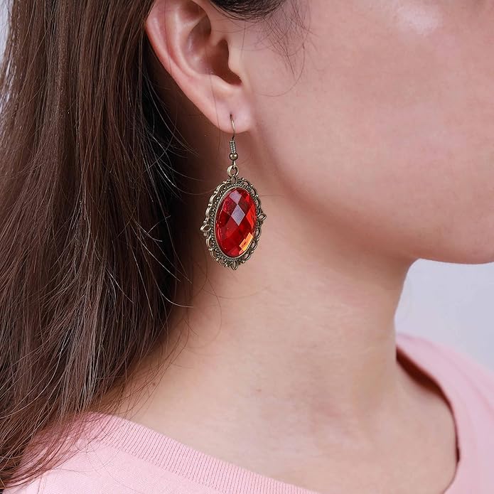 Vintage Black Crystal Drop Earrings Oval Onyx Dangle Earrings Large Onyx Stud Earrings Black Gem Hook Earrings Jewelry for Women and Girls-Velvo Beauty