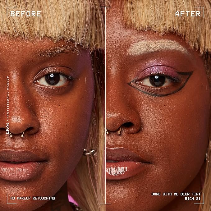 NYX PROFESSIONAL MAKEUP Bare With Me Blur Skin Tint Foundation Make Up with Matcha, Glycerin & Niacinamide - Rich-Velvo Beauty