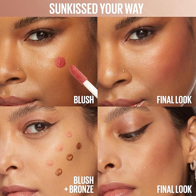 Maybelline Sunkisser Multi-Use Liquid Blush and Bronzer, Blendable, Longwear, Glowy Make Up, City Sizzle, 1 Count-Velvo Beauty
