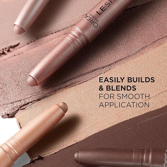 L'Oreal Paris Makeup Le Shadow Stick Eyeshadow, Blendable, Smudge-Resistant, Cream Eyeshadow, Twinkly Rose, 0.05 Oz-Velvo Beauty