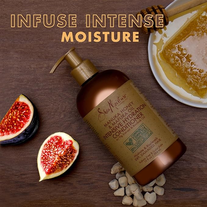 SheaMoisture Conditioner Intensive Hydration for Dry, Damaged Hair Manuka Honey and Mafura Oil to Nourish and Soften Hair 13 oz-Velvo Beauty