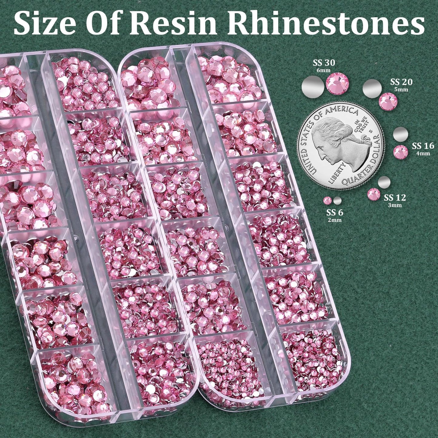 Resin Rhinestones for Crafting with B7000 Jewelry Glue, 2 Boxes Dark Pink Flatback Crystals with 3Pcs 10ml Glue for Bedazzling Crafts DIY Nail Art Makeup，Non Hotfix Gems for Clothing Shoes-Velvo Beauty