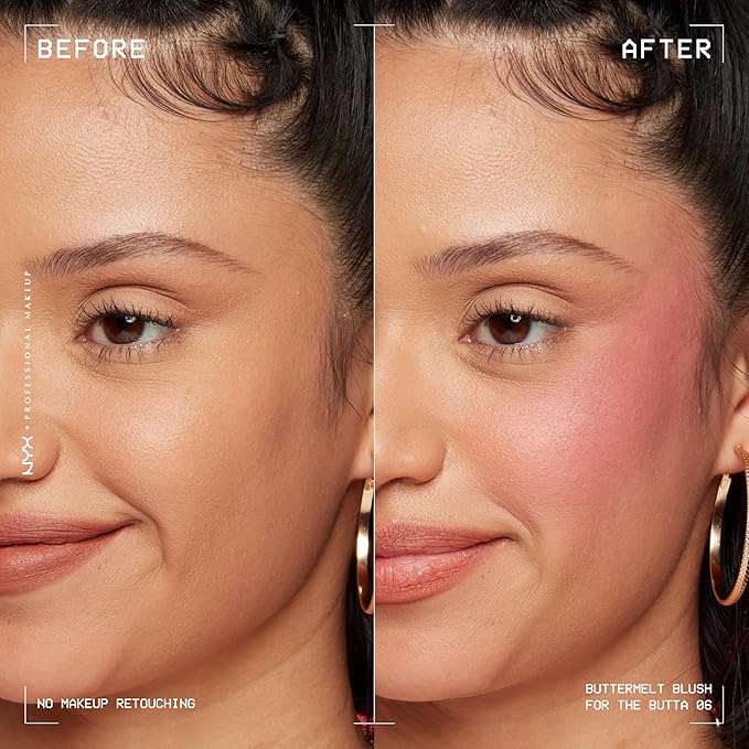 NYX PROFESSIONAL MAKEUP Buttermelt Powder Blush, Fade and Transfer-Resistant Blush, Up to 12HR Make Up Wear, Vegan Formula - For The Butta-Velvo Beauty
