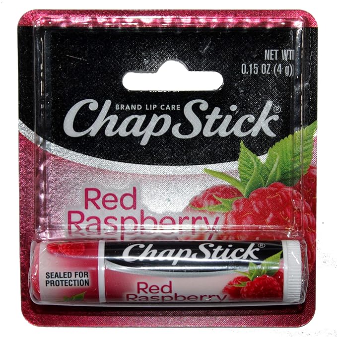 Chapstick (1) Stick Red Raspberry Flavored Lip Balm Lip Care Carded 0.15 oz-Velvo Beauty