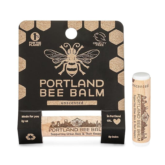 Portland Bee Balm All Natural Handmade Beeswax Based Lip Balm, Unscented 1 Count-Velvo Beauty