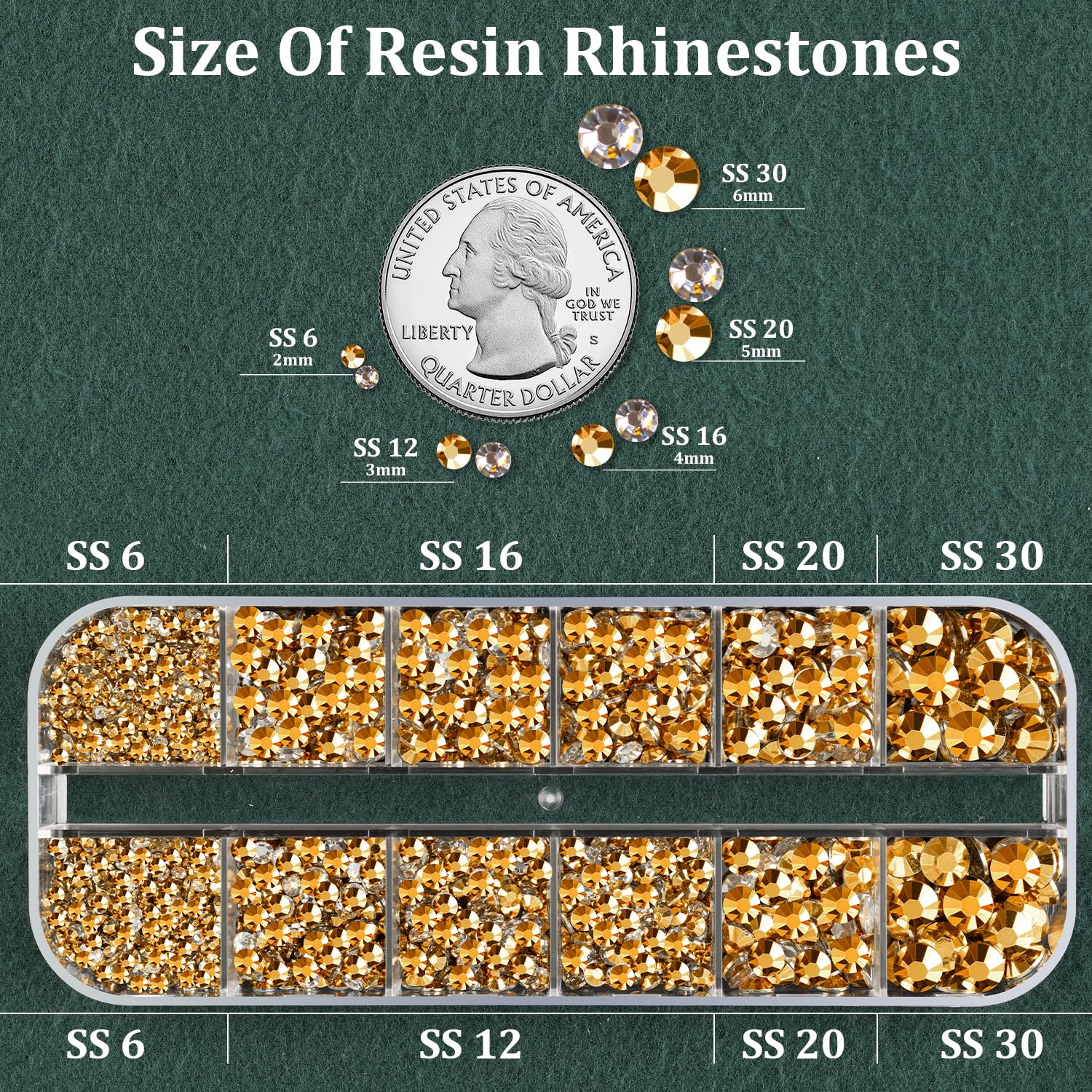 Resin Rhinestones for Crafting with B7000 Jewelry Glue, 1 Box Gold Flatback Crystals with 3Pcs 10ml Glue for Bedazzling Crafts DIY Nail Art Makeup，Non Hotfix Gems for Clothing Shoes-Velvo Beauty