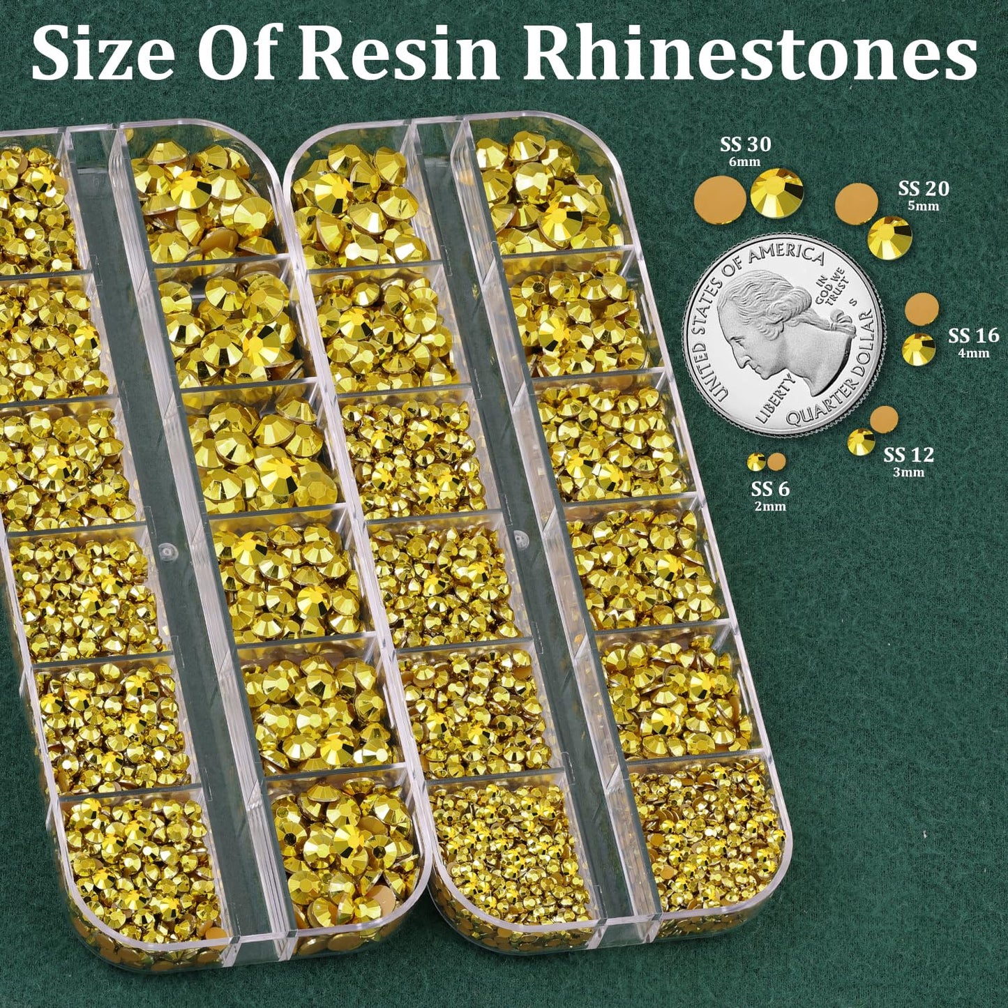 Resin Rhinestones for Crafting with B7000 Jewelry Glue, 2 Boxes Bright Gold Flatback Crystals with 3Pcs 10ml Glue for Bedazzling Crafts DIY Nail Art Makeup, Gems for Clothing Shoes-Velvo Beauty