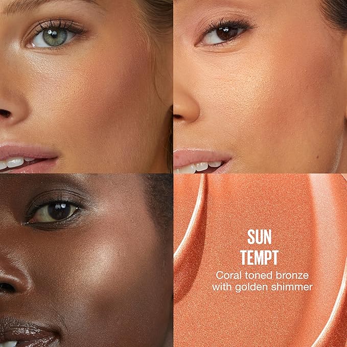 Maybelline Sunkisser Multi-Use Liquid Blush and Bronzer, Blendable, Longwear, Glowy Make Up, Sun Tempt, 1 Count-Velvo Beauty