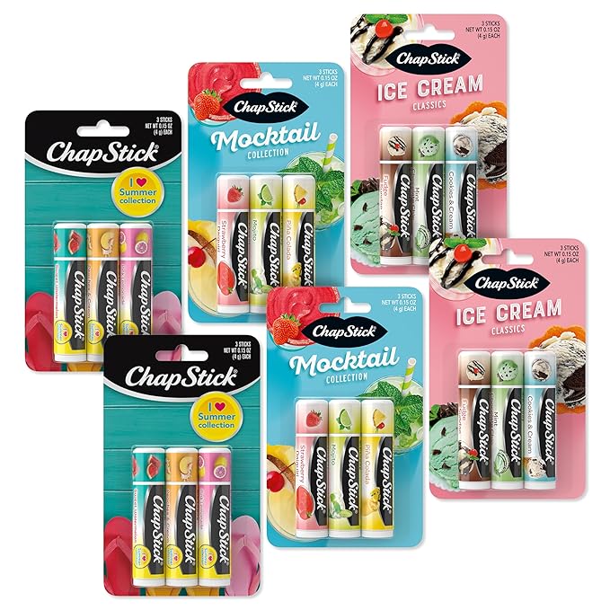 ChapStick Summer Variety Lip Balm Pack in Joyful Flavors- 0.15 Oz x 18 Sticks-Velvo Beauty