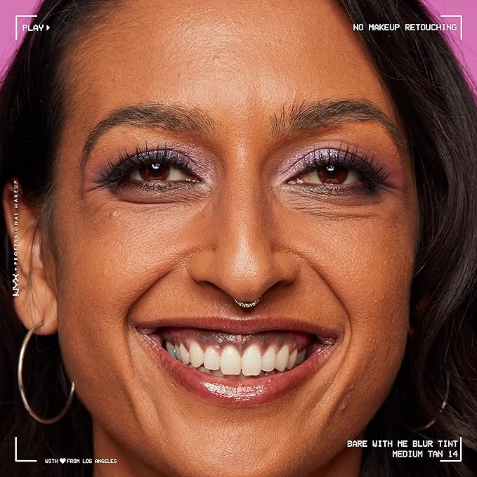 NYX PROFESSIONAL MAKEUP Bare With Me Blur Skin Tint Foundation Make Up with Matcha, Glycerin & Niacinamide - Medium Tan-Velvo Beauty