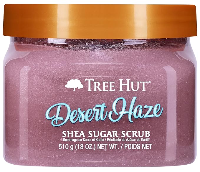 Tree Hut Desert Haze Shea Sugar Scrub | Exfoliating Body Scrub Removes Dead, Dry Skin for a Soft & Hydrated Feel | Nourishing Essential Body Care | 18 fl oz.-Velvo Beauty