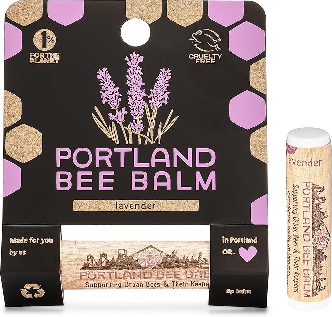 Portland Bee Balm All Natural Handmade Beeswax Based Lip Balm, Lavender 1 Count-Velvo Beauty