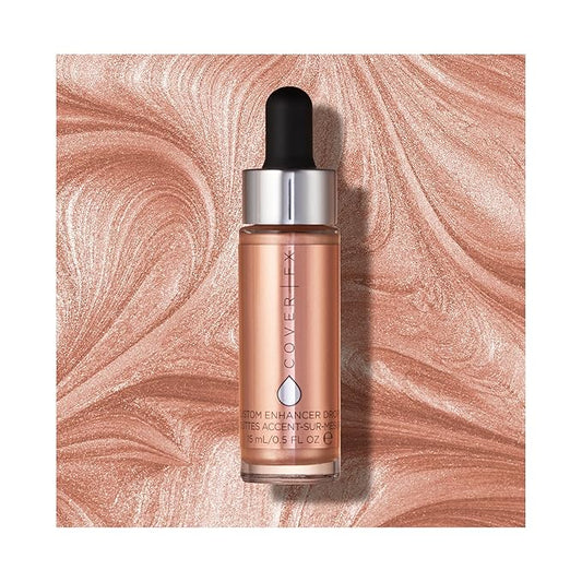 COVER FX Custom Enhancer Drops - Rose Gold: Bronzed Pink Finish - 15mL - Radiant Glow - Liquid Highlighter-Velvo Beauty