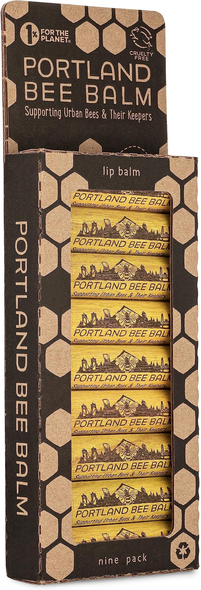 Portland Bee Balm All Natural Handmade Beeswax Based Lip Balm, Yuzu Citrus 9 Count-Velvo Beauty