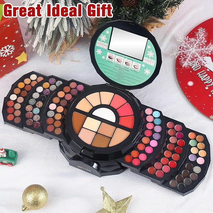 109 Colors Makeup Kit for Women Girl Full Kit Gift Set with Mirror All in One Make up Palette Included Eyeshadow Glitter Lipstick Concealer Eyeliner Eyebrow Highlighter Contour Blusher Compact PowderY-Velvo Beauty