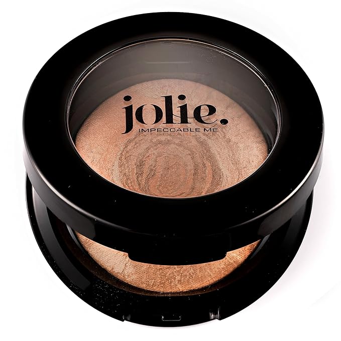 Jolie Marbleized Baked Finishing Powder Bronzer, Highlighter (Satin Glow)-Velvo Beauty