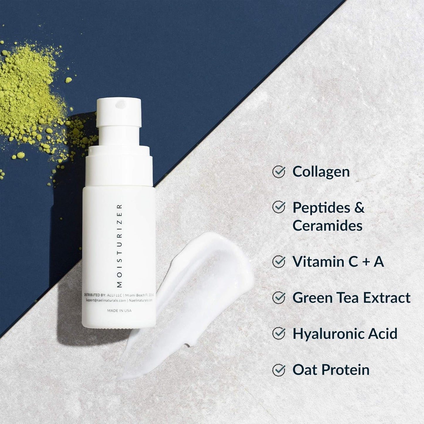 NAELI Face Moisturizer with SPF 30, Anti Aging Collagen & Peptide Cream, Reduces Wrinkles - Lightweight Skin Hydration with Hyaluronic Acid, Paraben Free & Non-Comedogenic Sunscreen, 1.4 oz-Velvo Beauty