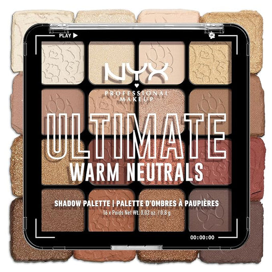 NYX PROFESSIONAL MAKEUP Ultimate Shadow Palette, Eyeshadow Palette - Warm Neutrals-Velvo Beauty