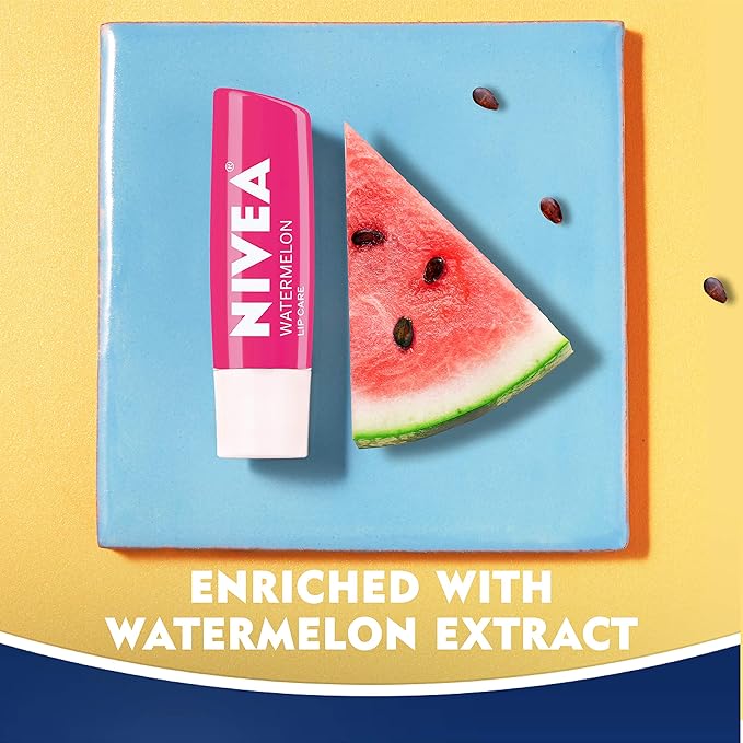 NIVEA Watermelon Lip Care - Tinted Lip Balm for Beautiful, Soft Lips - Pack of 4-Velvo Beauty
