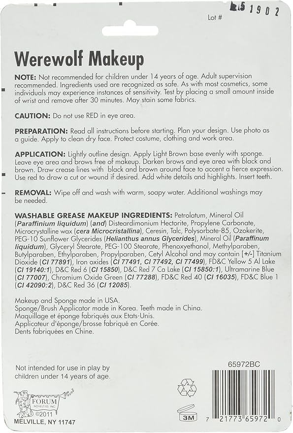 Forum Novelties 199242 Werewolf Makeup Kit-Velvo Beauty