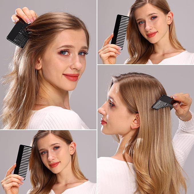 Fsmiling Wide Tooth Comb Large Detangling Comb Cellulose Detangler Comb for Thick Curly Wavy Wet Dry Hair 2 Pack,Black/Tortoise-Velvo Beauty