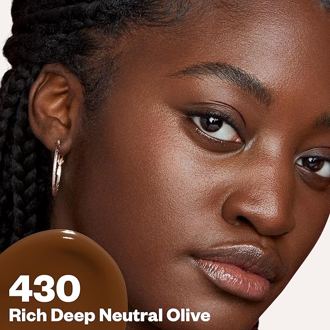 Kosas Revealer Skin-Improving Foundation with SPF 25 Protection - Hydrate, Brighten, Soothe, Plump, Protect Skin - Smoothing Texture, Natural Finish and Clean Formula - Rich Deep Neutral Olive 430-Velvo Beauty