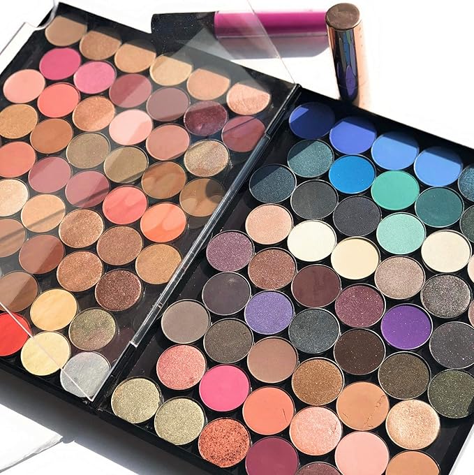 The Adept Palette in Singularity Black - Double Sided Magnetic Empty Palette with Divider, Holds Over 100 Single Round Standard Sized Eyeshadow Pans, Hardshell Case-Velvo Beauty