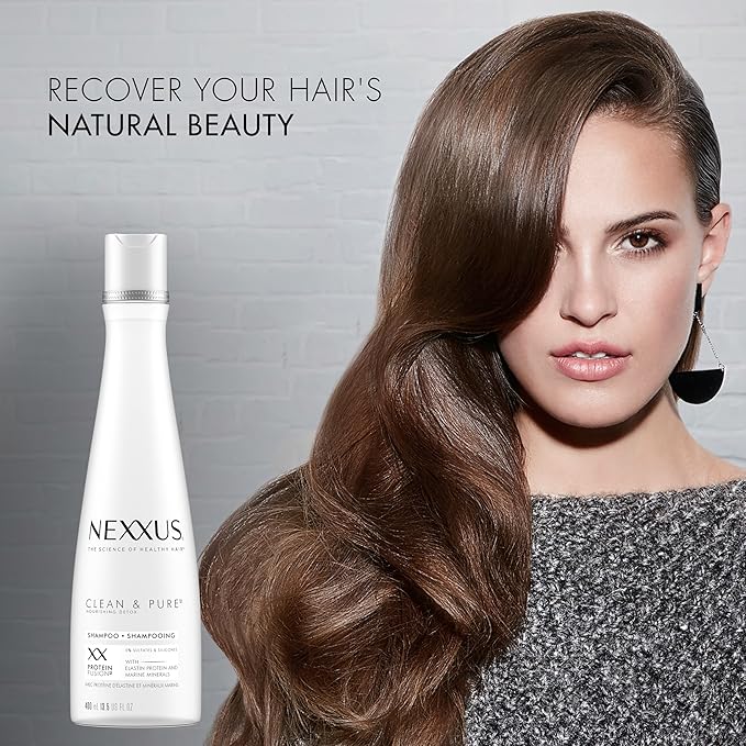 Nexxus Clean and Pure Clarifying Shampoo With ProteinFusion, For Nourished Hair Paraben-Free 13.5 oz-Velvo Beauty