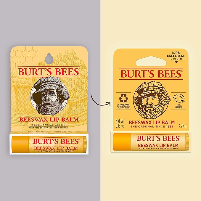 Burt's Bees Hand Salve and Moisturizing Lip Balm for Dry Skin and Chapped Lips, Classic, Natural Origin Skincare, 3 oz./0.15 oz.-Velvo Beauty