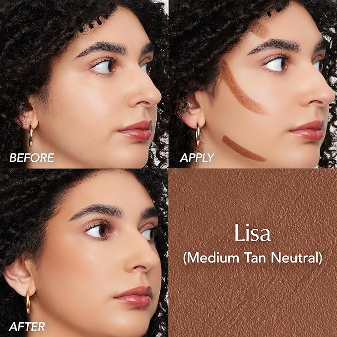 Thrive Causemetics Triple Threat Color Stick: Cream Bronzer & Contour Stick with Vitamin E, Evening Primrose Oil, Waterproof Smudge Proof Face Makeup Formula, Lisa (Medium Tan Neutral)-Velvo Beauty