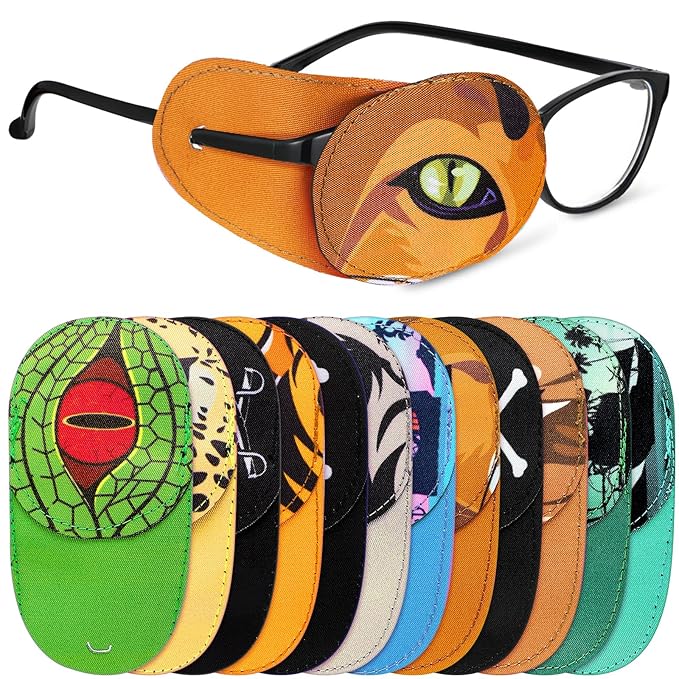 Newcotte 12 Pcs Eye Patch for Kids Girls Boys Reusable Eye Patch for Glasses over the Lens Colorful Eye Patch Toddler Eye Patch Adorable Kids Eye Patches Assorted Eye Patch Cover (Spooky)-Velvo Beauty