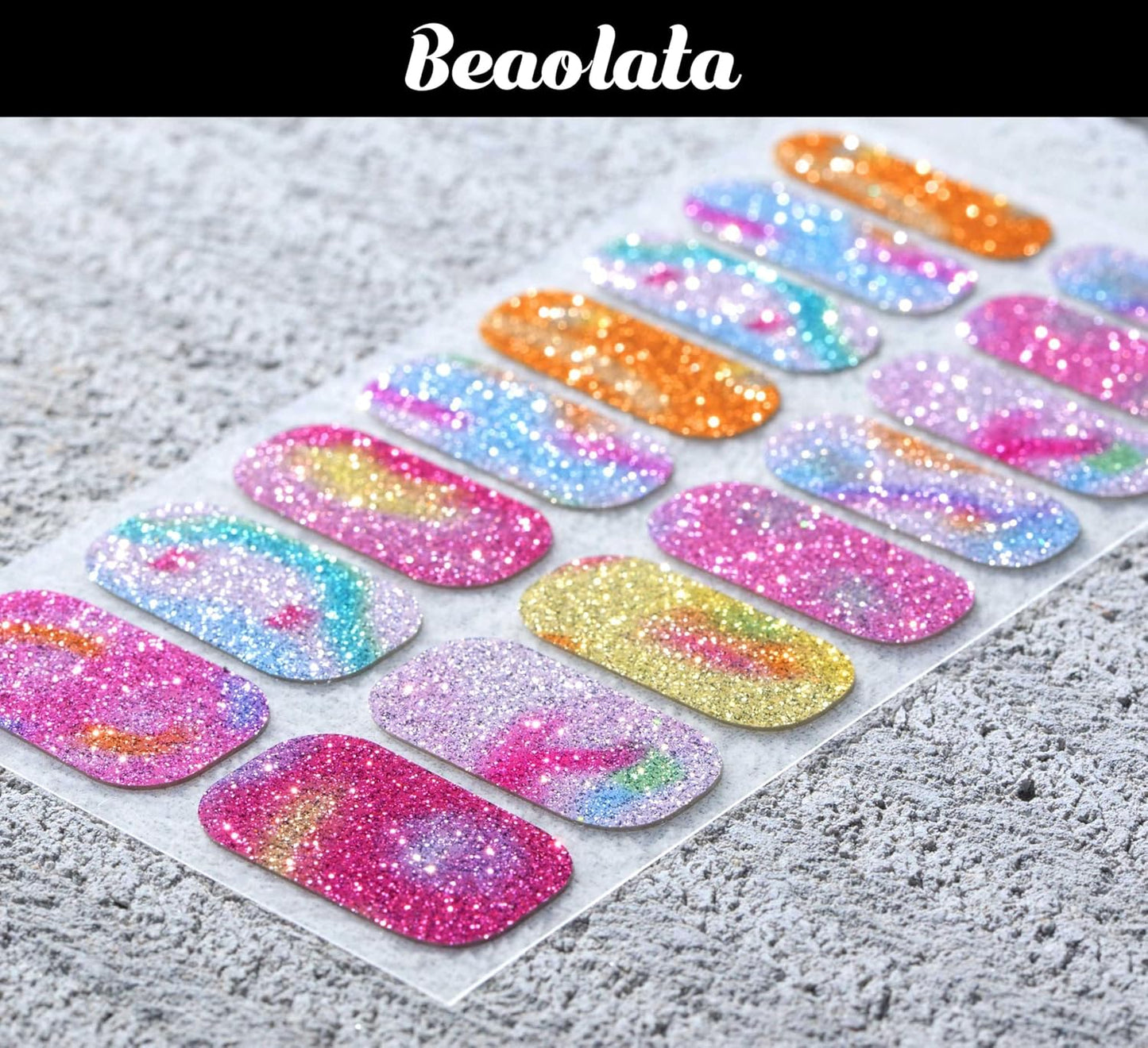 Nail Polish Strips, 32PCS Salon Quality Wraps, Long Lasting Gel Nail Stickers for Women Easy Apply& Remove (Bubble Light Pink)-Velvo Beauty