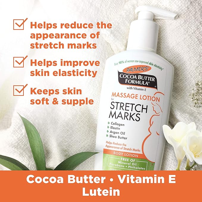 Palmer's Cocoa Butter Formula Massage Lotion for Stretch Marks & Cocoa Butter Formula Soothing Oil with Vitamin E, Dry, Itchy Skin Relief, Pregnancy-Safe Anti-Itch Body Oil, 5.1 Ounces-Velvo Beauty