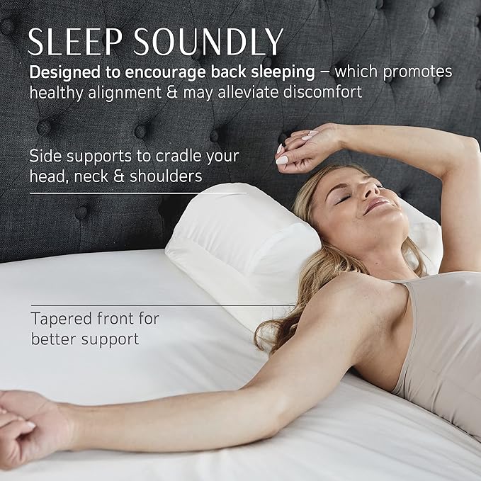 YourFacePillow, Back Sleeper Beauty Pillow, Cervical Neck Pillow, Patented Contour Memory Foam Pillow, Ergonomic Neck, Back and Shoulder Support. Back Sleeping Reduces Pressure on Skin - Standard-Velvo Beauty