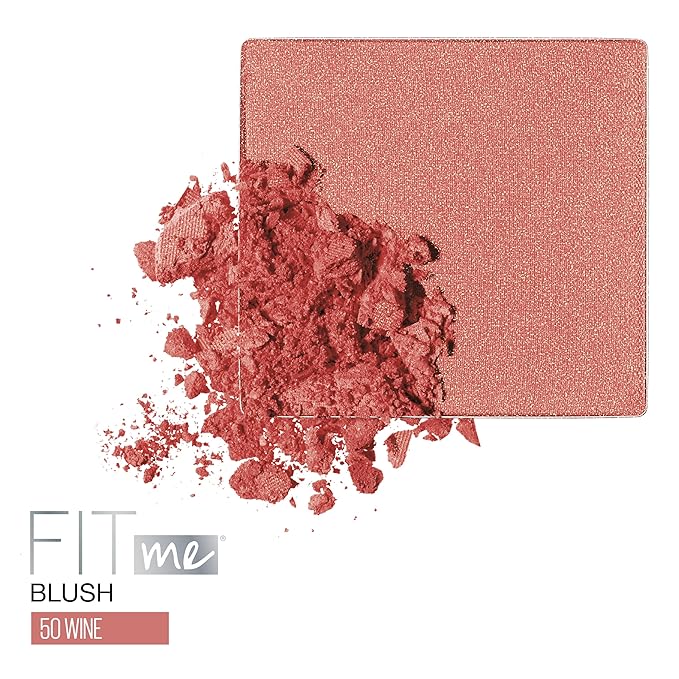 Maybelline Fit Me Blush, Lightweight, Smooth, Blendable, Long-lasting All-Day Face Enhancing Makeup Color, Wine, 1 Count-Velvo Beauty