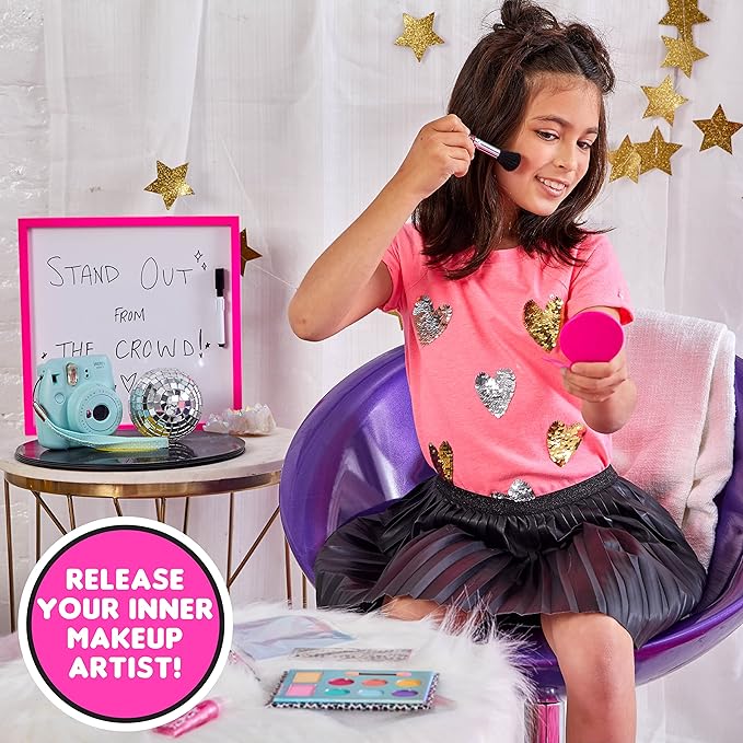 Horizon Group USA LOL OMG Make Up Artist Studio, DIY Craft Kit, Design with Brushes, Crayons & Stickers.Use Stencils to Color in Make-Up.Nail Polish, Decals & Surprise Blind Bags Included-Velvo Beauty
