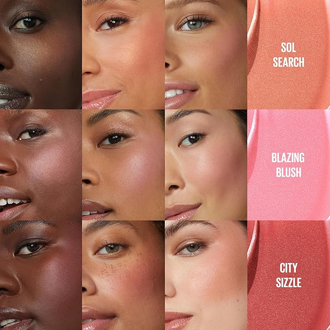 Maybelline Sunkisser Multi-Use Liquid Blush and Bronzer, Blendable, Longwear, Glowy Make Up, Blazing Blush, 1 Count-Velvo Beauty