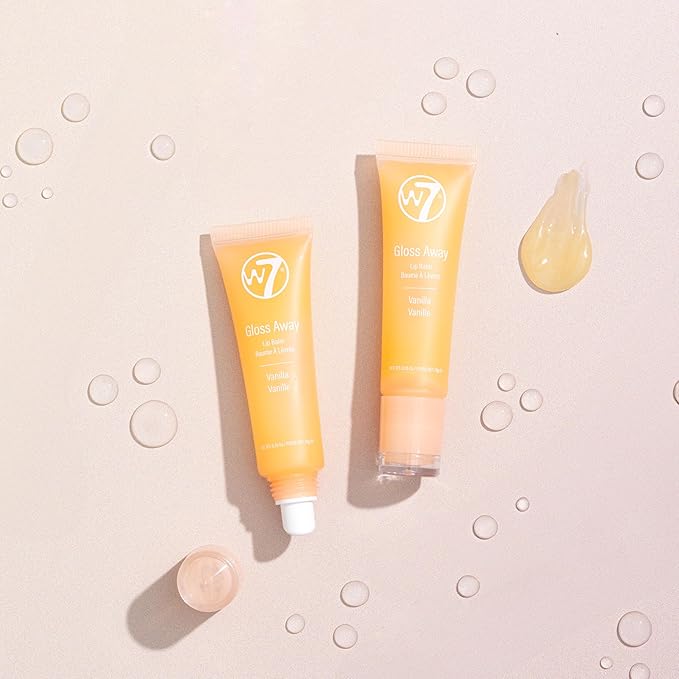 W7 Gloss Away Lip Balm - 2 Piece Set - Nourishing Lip Balm Formula With Shea Butter - Vanilla-Velvo Beauty