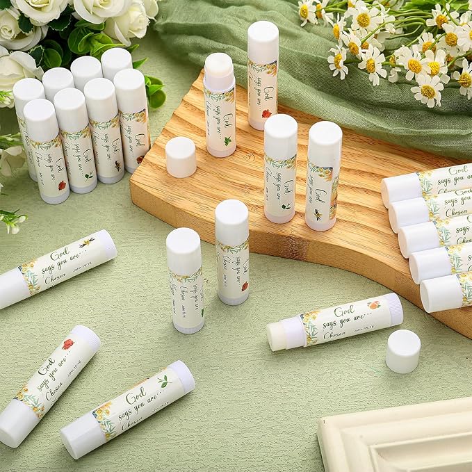50 Pcs Christian Gifts for Women Lip Balm Bulk Set Inspirational Appreciation Gifts God Says You Are Moisturizing Lip Balm Leaving Farewell Gifts or Friends Teacher Worker Employee-Velvo Beauty